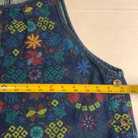 Flygo Women's Floral Printed Wide Leg Distressed Bib Denim Overalls Jumpsuits - Picture 16 of 16